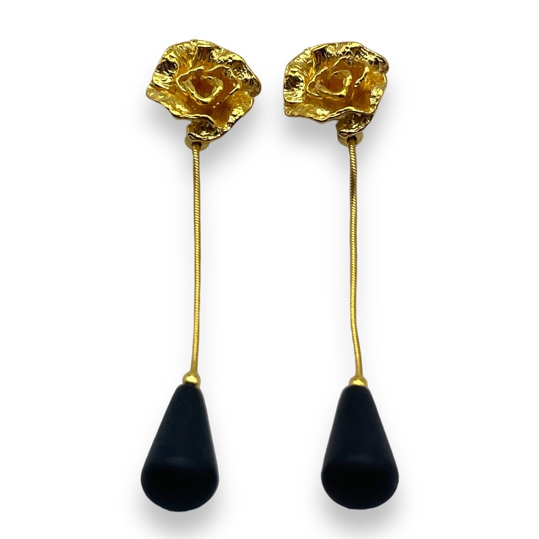 Gold plated Sterling Silver and Amber Earrings