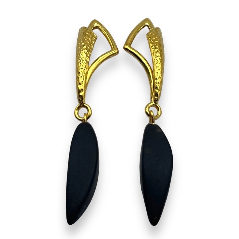 Gold plated Sterling Silver and Amber Earrings