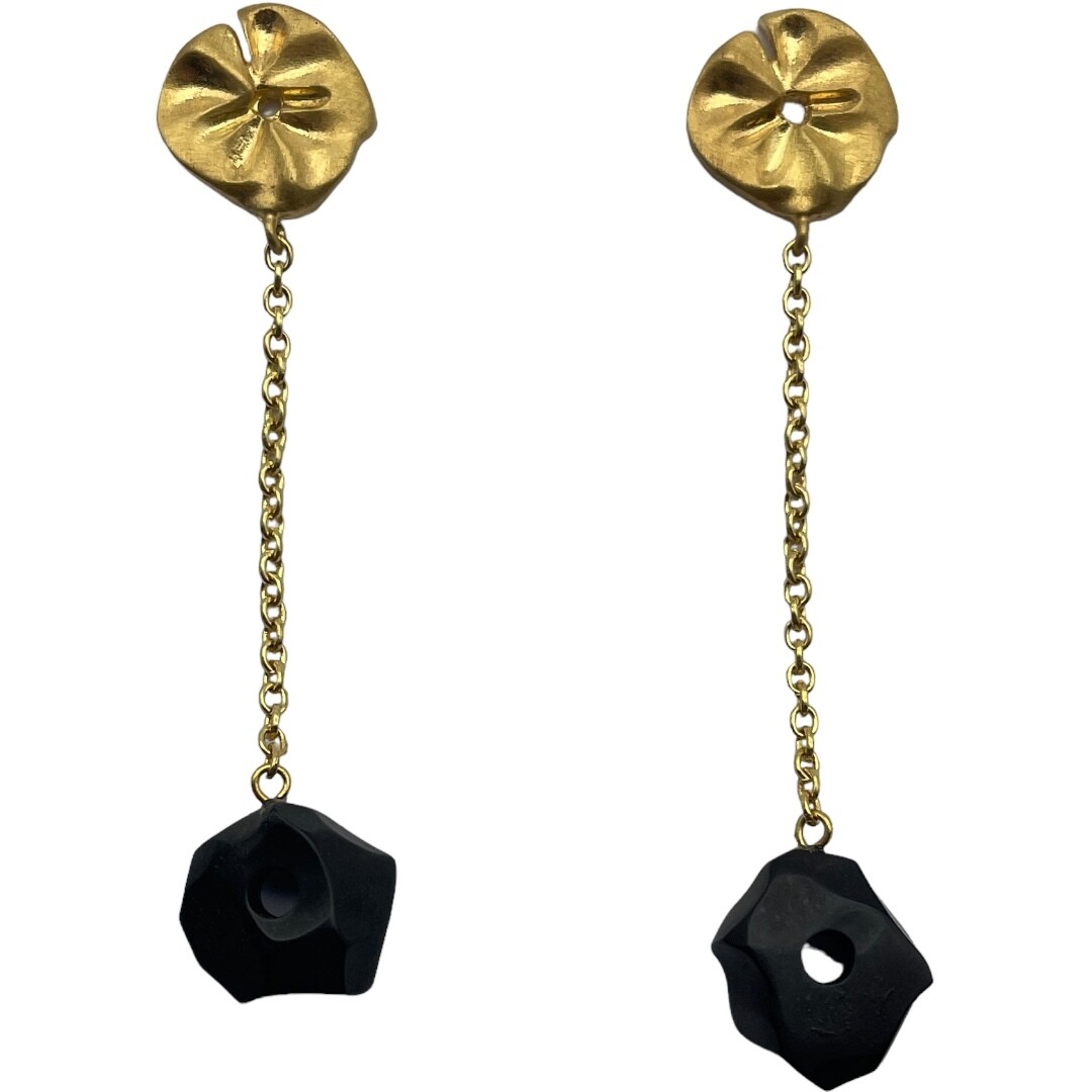 Gold plated Sterling Silver and Amber Earrings
