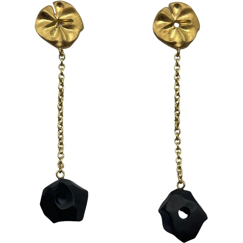 Gold plated Sterling Silver and Amber Earrings