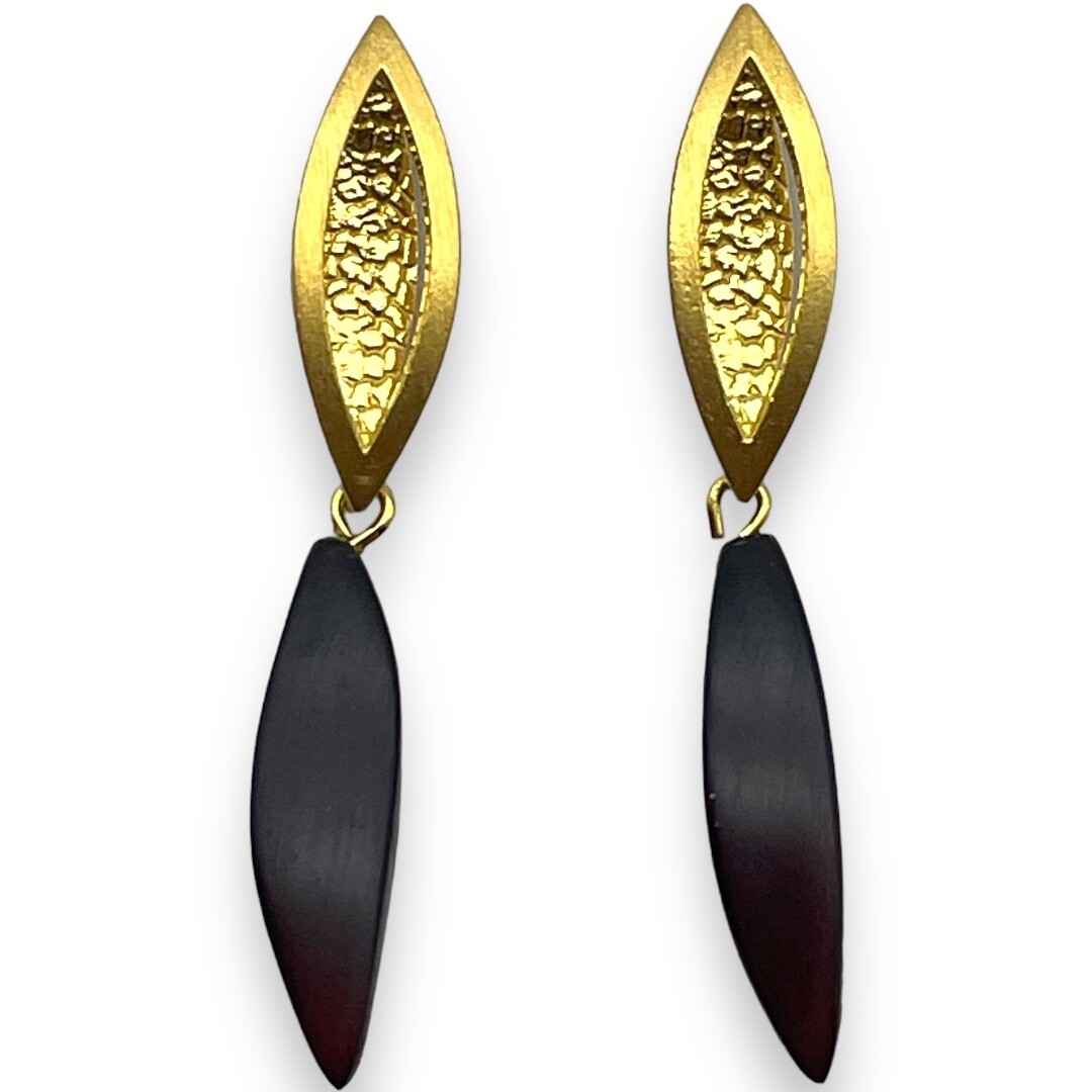 Gold plated Sterling Silver and Amber Earrings