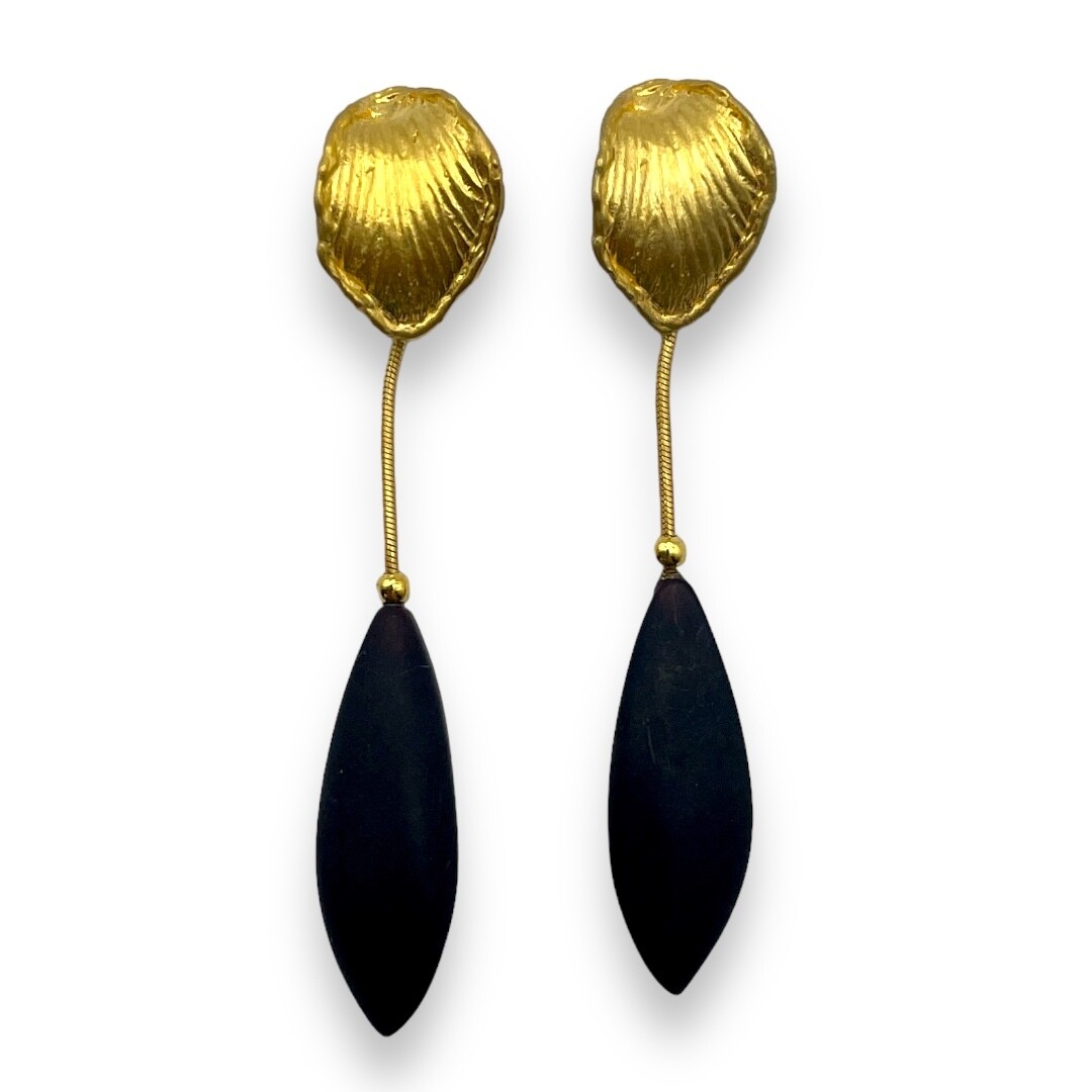 Gold plated Sterling Silver and Amber Earrings
