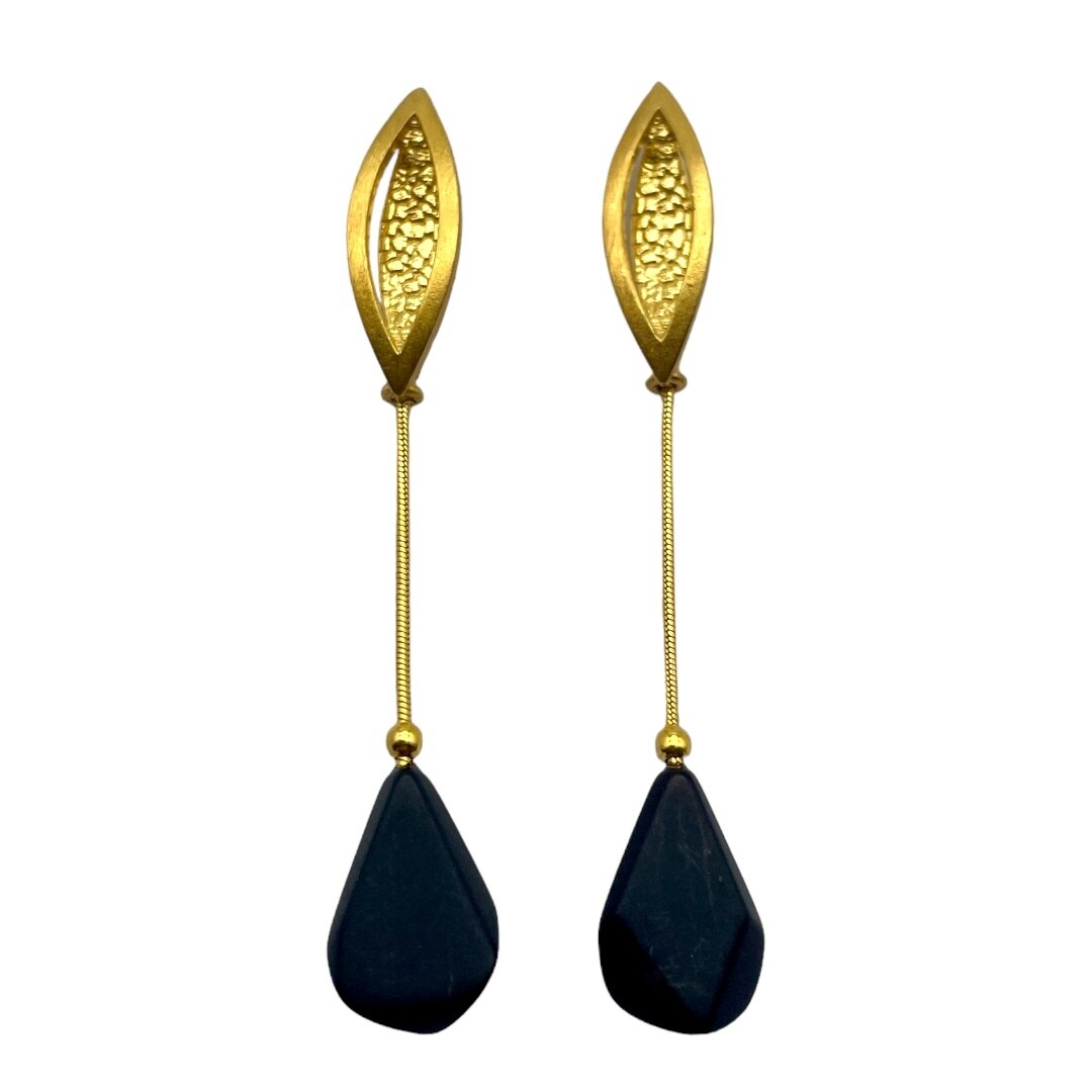 Gold plated Sterling Silver and Amber Earrings
