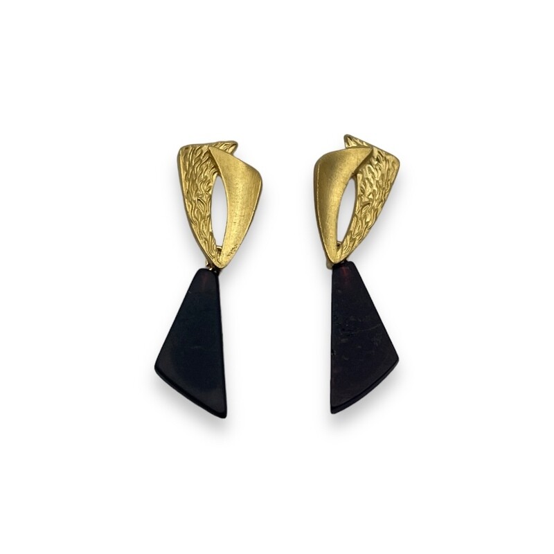 Gold plated Sterling Silver and Amber Earrings