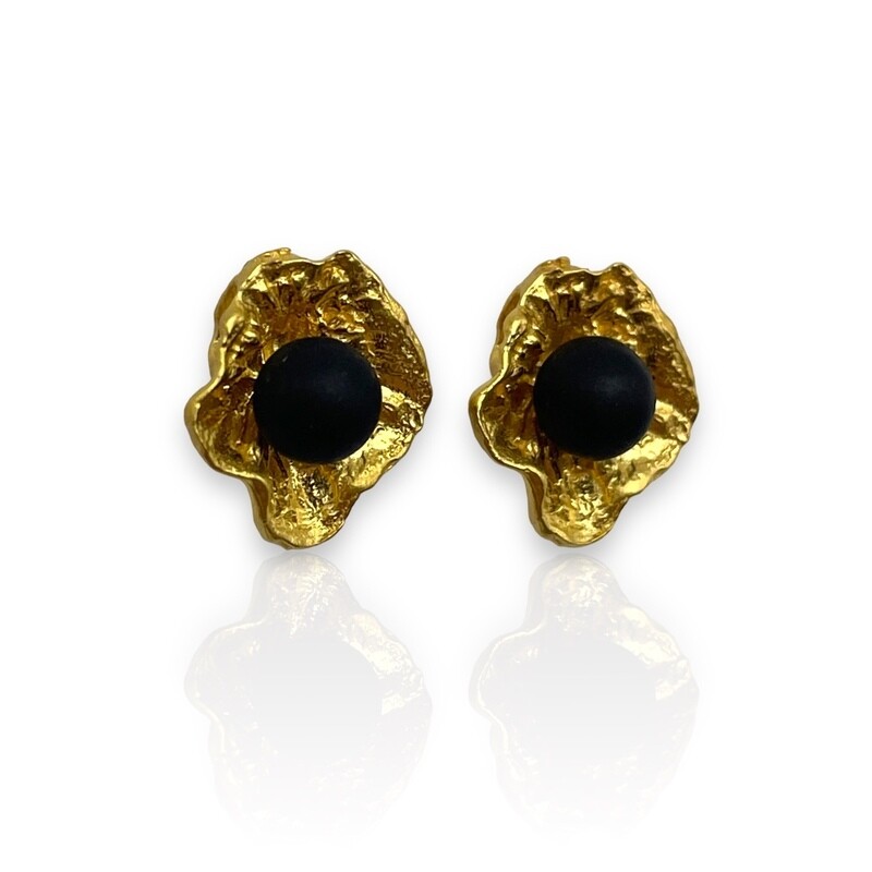 Gold plated Sterling Silver and Amber Earrings