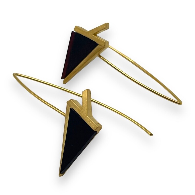 Gold plated Sterling Silver and Amber Earrings