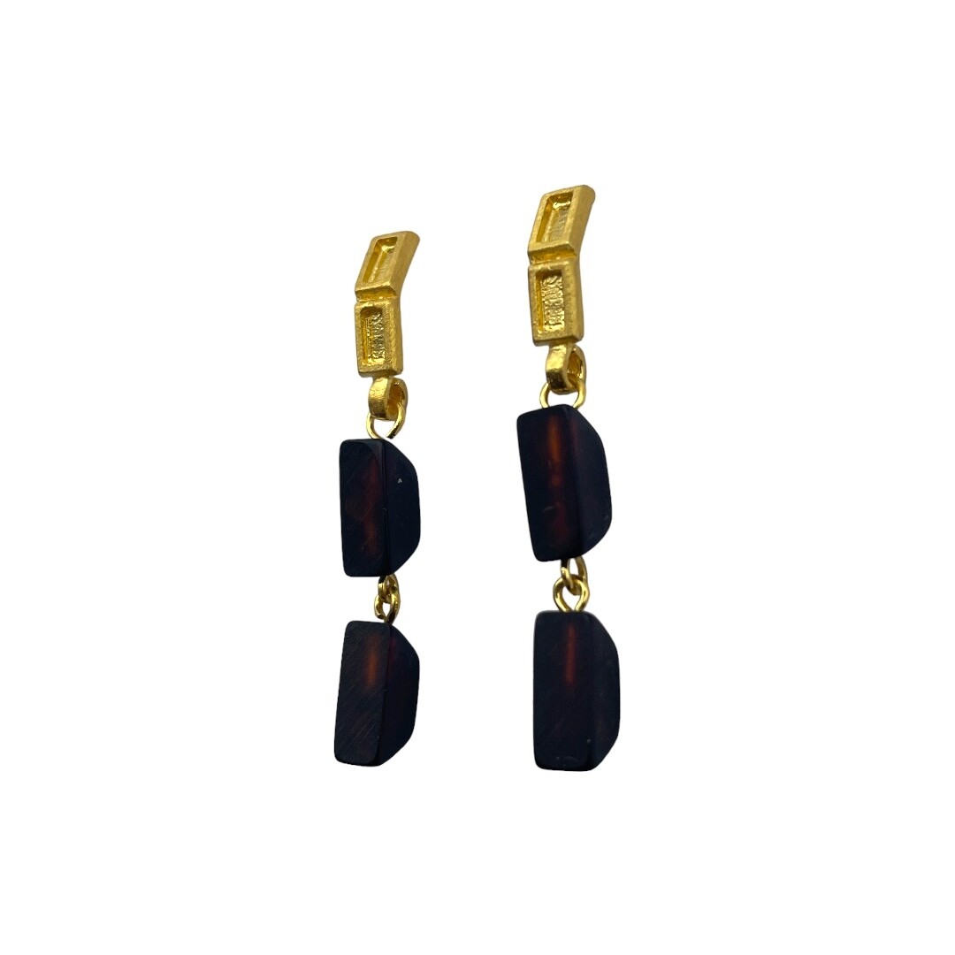 Gold plated Sterling Silver and Amber Earrings