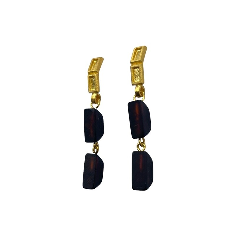 Gold plated Sterling Silver and Amber Earrings