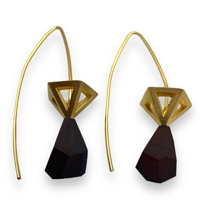 Gold plated Sterling Silver and Amber Earrings