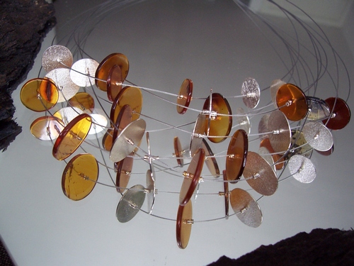 Silver and Amber Necklace