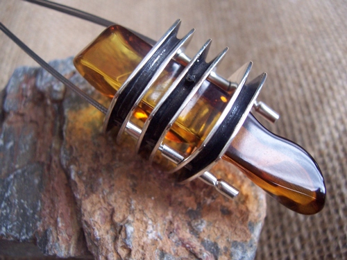 Silver and Amber Necklace