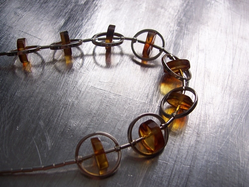 Silver and Amber Necklace