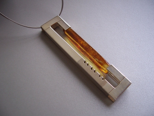 Silver and Amber Necklace