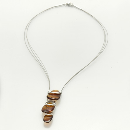 Silver and Amber Necklace