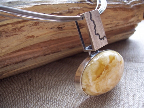Silver and Amber Necklace