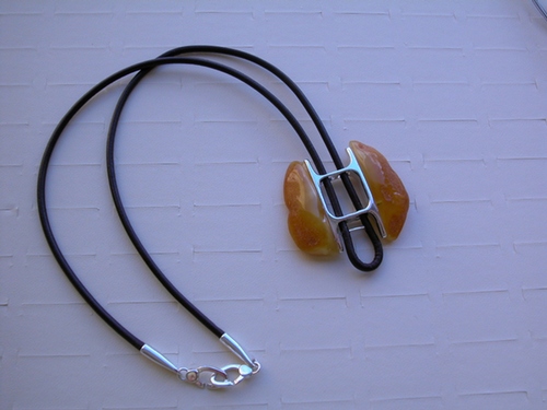 Silver and Amber Necklace