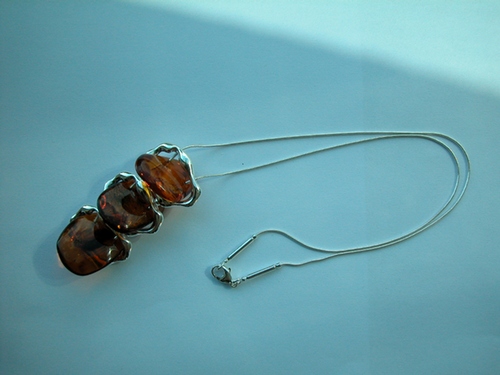 Silver and Amber Necklace