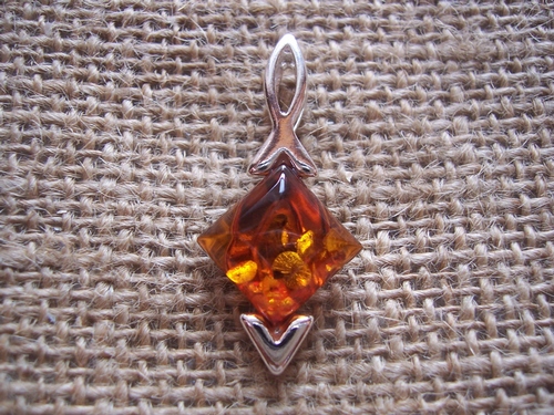 Silver and Amber Pendant