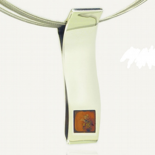 Silver and Amber Pendant