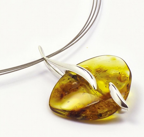 Silver and Amber Pendant