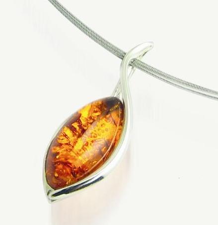 Silver and Amber Pendant