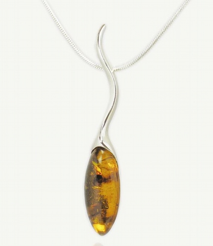 Silver and Amber Pendant