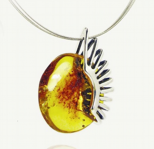 Silver and Amber Pendant