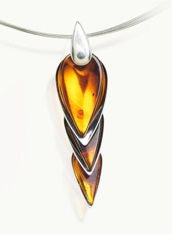 Silver and Amber Pendant