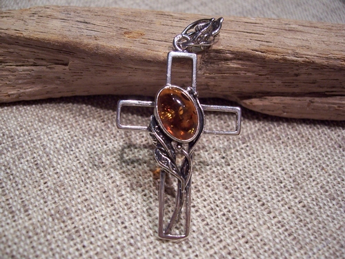 Silver and Amber Pendant