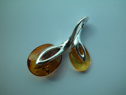 Silver and Amber Pendant