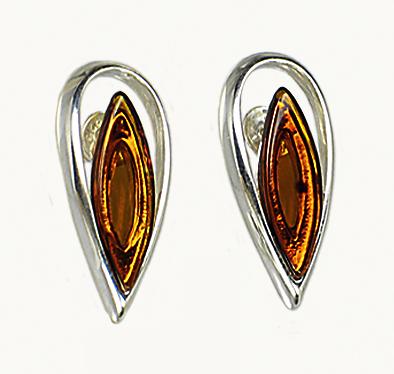 Silver and Amber Earrings