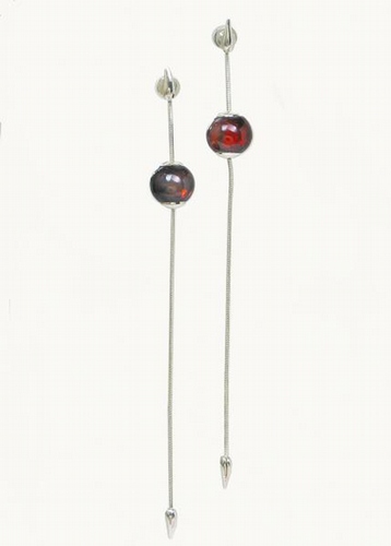 Silver and Amber Earrings