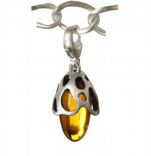 Silver and Amber Charm