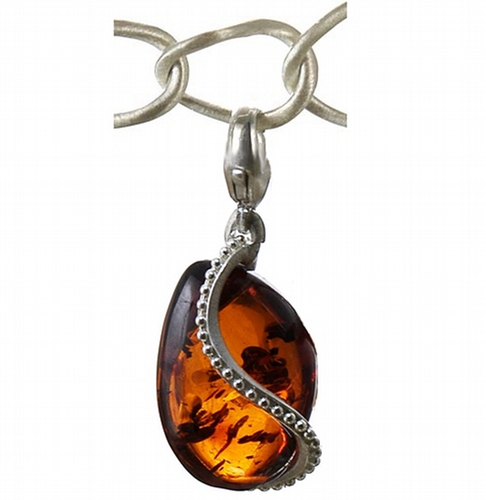 Silver and Amber Charm