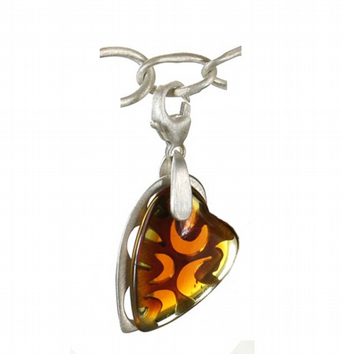 Silver and Amber Charm