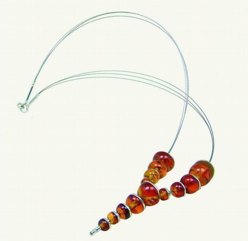 Silver and Amber Necklace