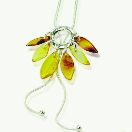 Silver and Amber Necklace