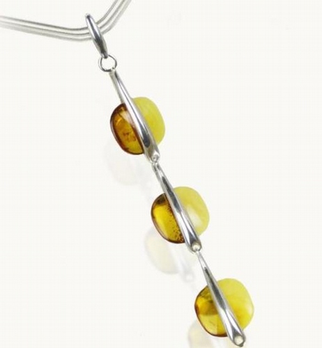 Silver and Amber Necklace
