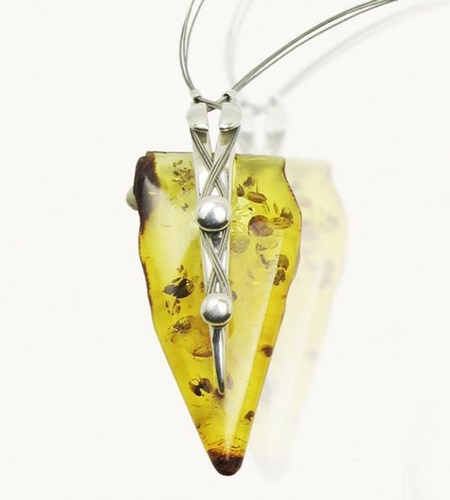 Silver and Amber Necklace