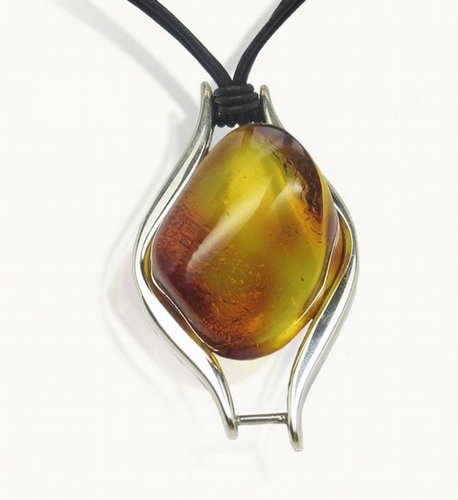 Silver and Amber Necklace