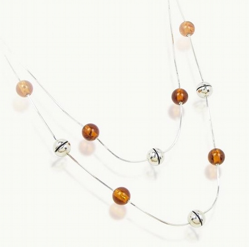 Silver and Amber Necklace