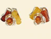 Silver and Amber Earrings