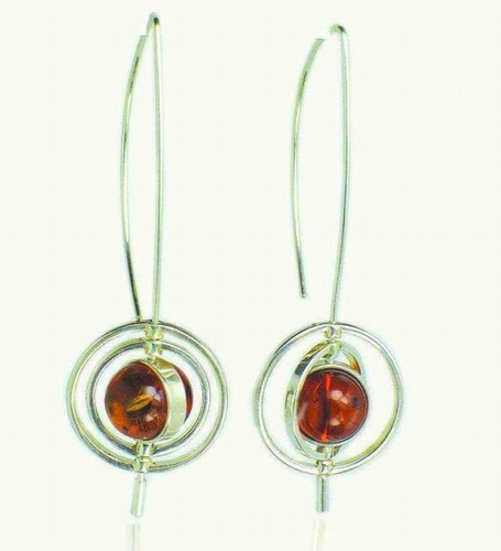 Silver and Amber Earrings