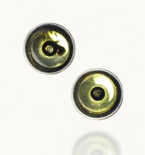 Silver and Amber Earrings - Studs