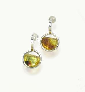 Silver and Amber Earrings