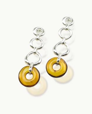 Silver and Amber Earrings