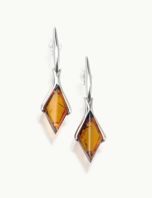 Silver and Amber Earrings