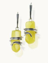 Silver and Amber Earrings