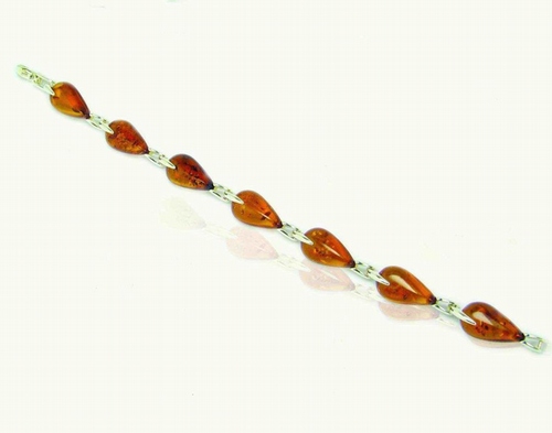 Silver and Amber Bracelet