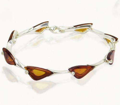 Silver and Amber Bracelet